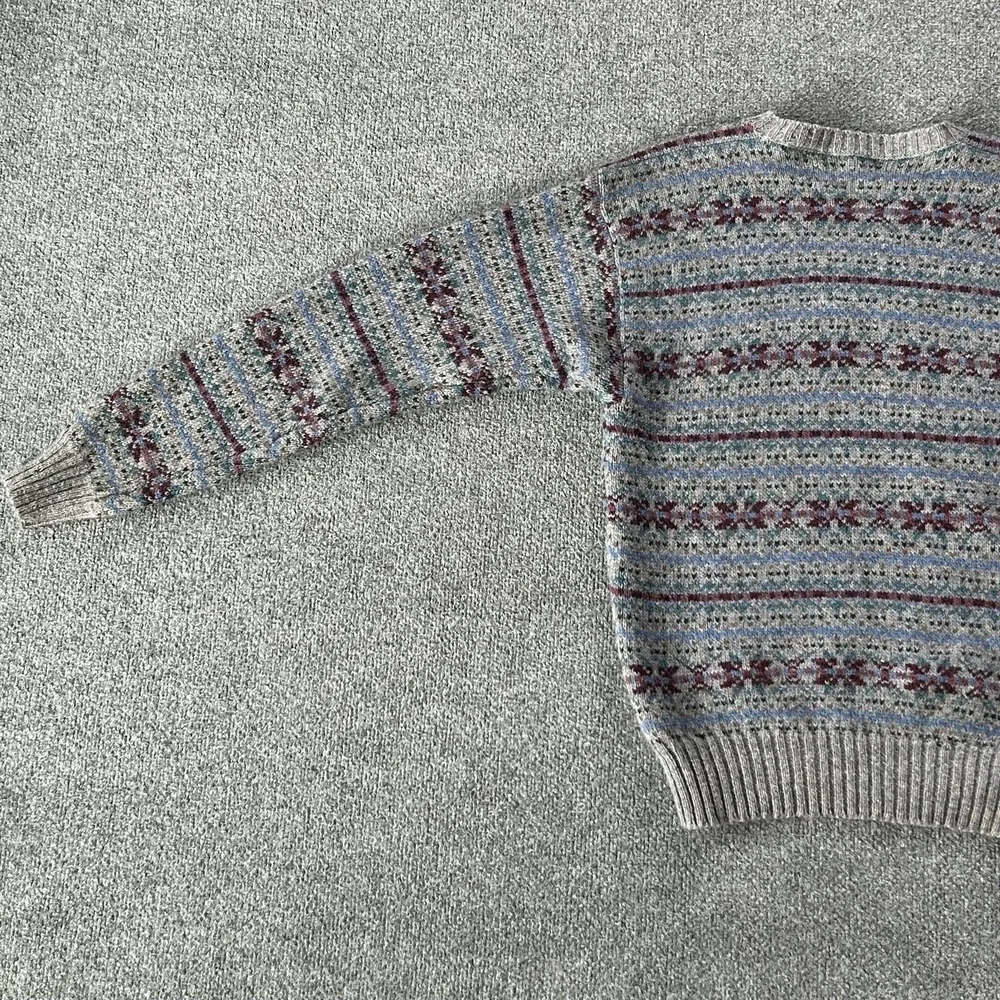Vintage Hunting Horn Sweater Mens M Multicolor Shetland Wool Fair Isle Hong Kong